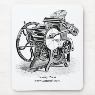 Printing press C&P letterpress mouse pad