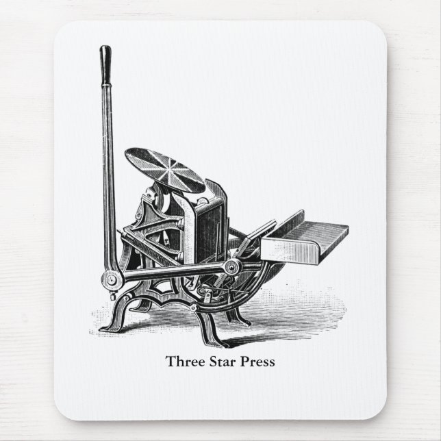Printing press C&P Pilot letterpress mouse pad (Front)