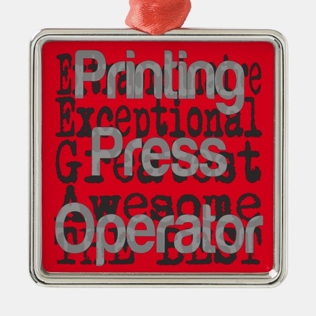 Printing Press Operator Extraordinaire Metal Tree Decoration (Front)