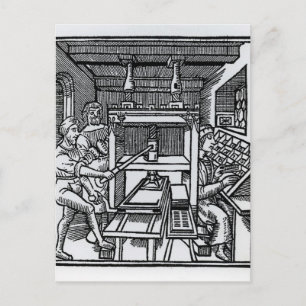 Printing press postcard