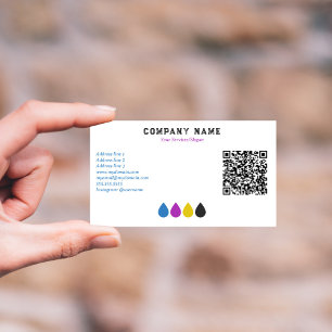 Printing Services CMYK Ink Drops Business Card