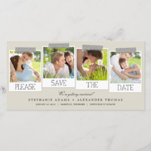 Prints Save The Date Photo Cards - Khaki