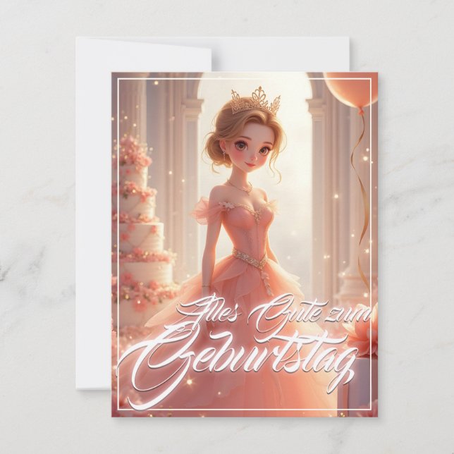 Prinzessin zum Geburtstag im rosa Traumkleid (Front)