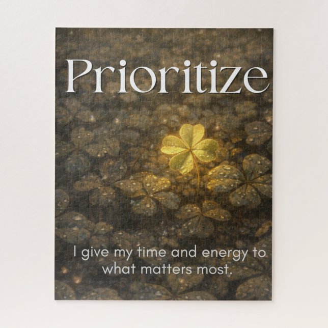 Prioritise, Inspirational Quote Jigsaw Puzzle (Vertical)
