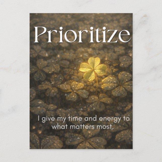 Prioritise Motivational Self Care Postcard  (Front)