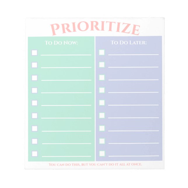 Prioritise To Do List Notepad (Front)