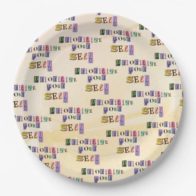Prioritise Yourself Paper Plate (Front)