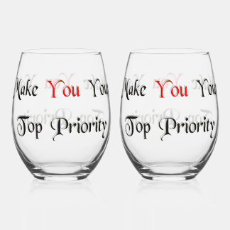 Priority 1 Drinkware Set Stemless Wine Glass
