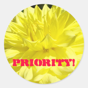 Priority! stickers Custom Yellow Dahlia Flowers