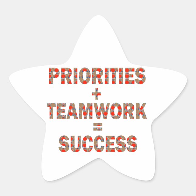 PRIORITY Teamwork Success Wisdom LOWPRICE GIFTS Star Sticker (Front)