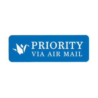 PRIORITY VIA AIR MAIL 折り鶴 origami bird birds ラベル