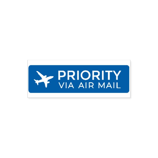 PRIORITY VIA AIR MAIL Airplane airplane Self Inkin Self-inking Stamp (Design)