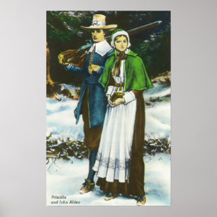 Priscilla and John Alden Scene Poster