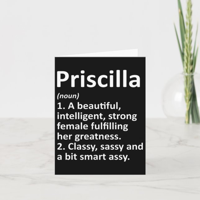 Priscilla Definition Personalised Name Funny Chris Card (Front)