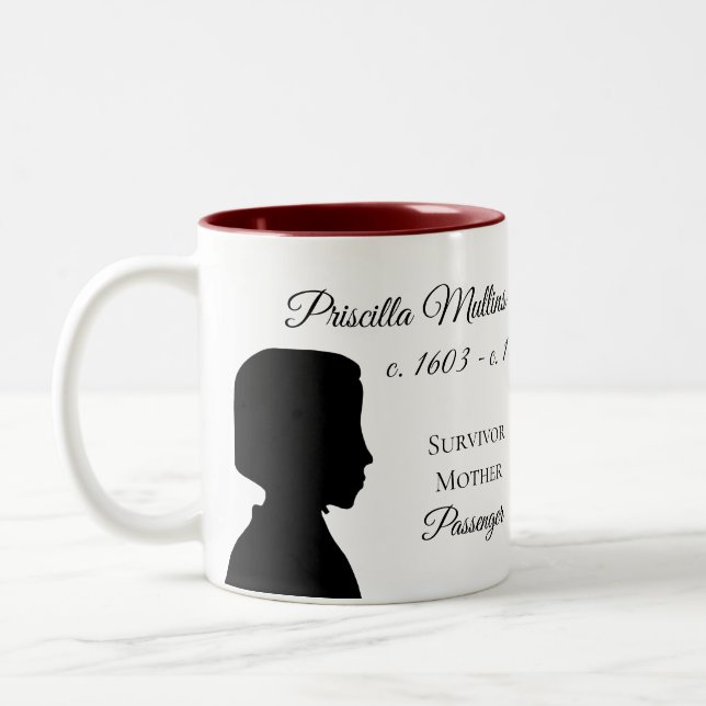 Priscilla Mullins Alden Mayflower Descendant Mug (Left)