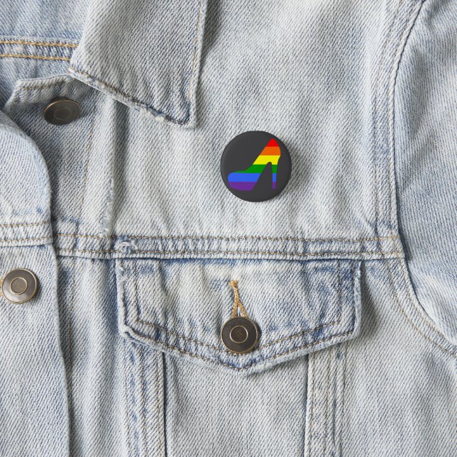 Priscilla Rainbow Pride Heel 3 Cm Round Badge (In Situ)