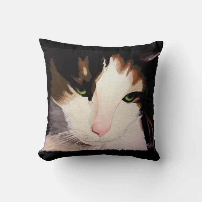 "Priscilla" The Calico Cat Pillow (Front)