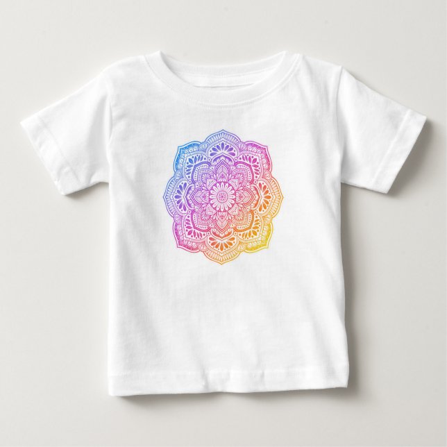 Prism Flower Mandala Baby and Toddler T-Shirt (Front)