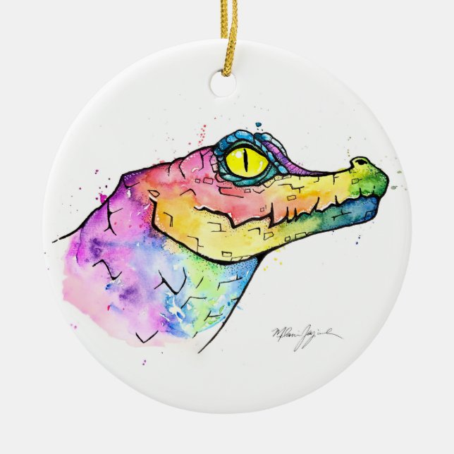 Prism Gator Ceramic Tree Decoration (Front)
