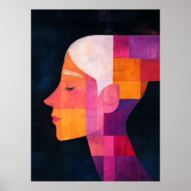 Prism of Her Profile — Abstract Realism Poster (Front)