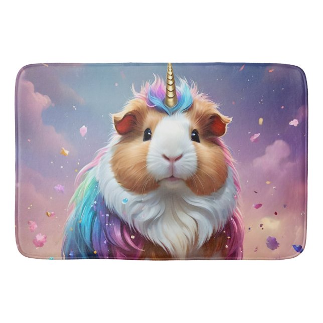 Prism Pigtail: The Radiant Unicorn Guinea Pig Bath Mat (Front)