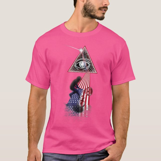 Prism Us Flag Bmx Biker T-Shirt (Front)