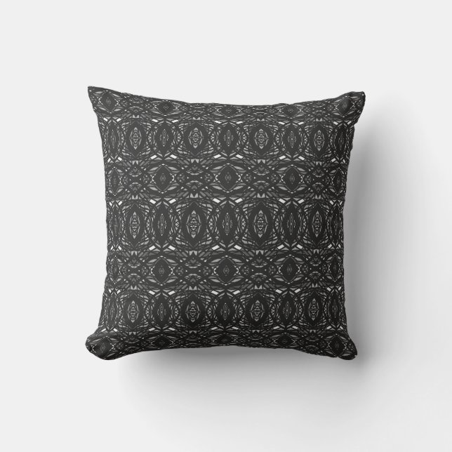 Prismatic Black and White Abstract Acrylic Art Cushion (Front)