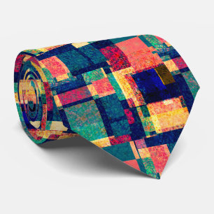 Prismatic Blocks – Modern Abstract Geometric Tie