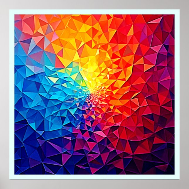 Prismatic Chaos Digital Grid Design Poster (Front)
