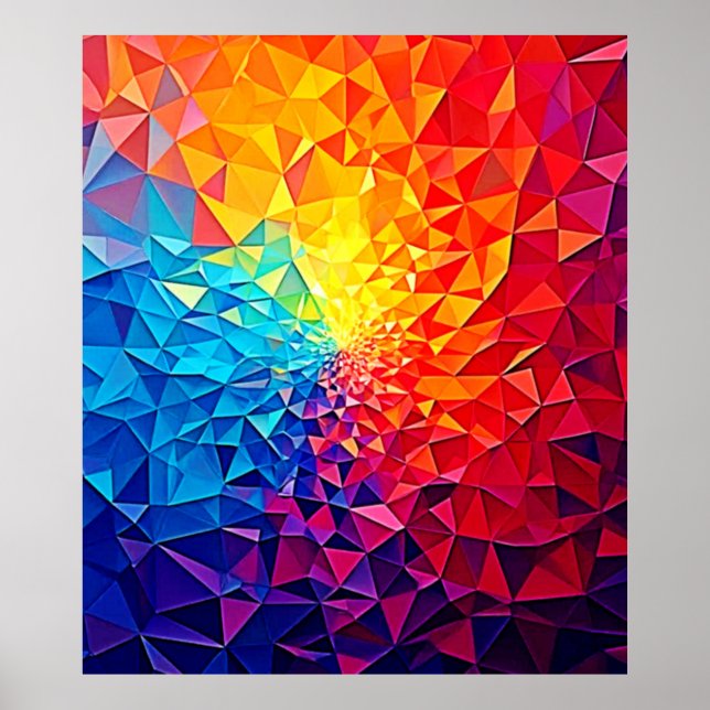 Prismatic Chaos Digital Grid Design Poster (Front)