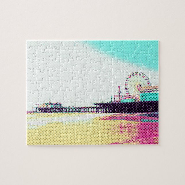 Prismatic Dots Santa Monica Pier Jigsaw Puzzle (Horizontal)