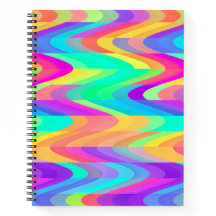Prismatic Flow Waves Spiral Notebook