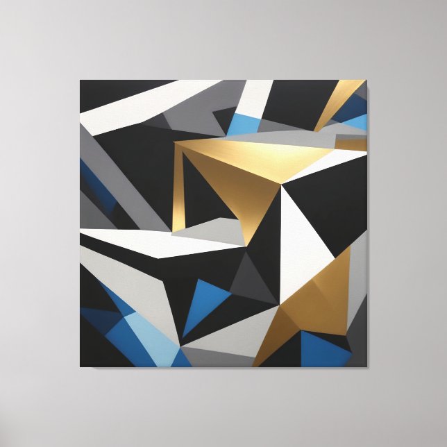 Prismatic Fragments Interconnected triangles Canvas Print (Front)