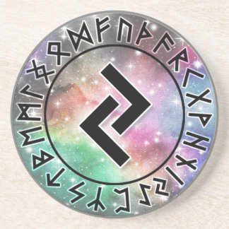 Prismatic Galaxy Rune Circle [12. Jera] Coaster