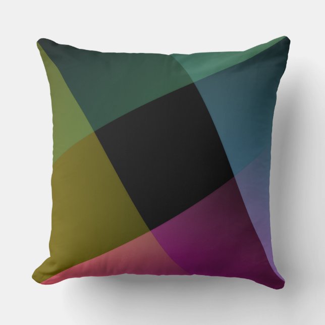 Prismatic Geometric Abstract Throw Pillow (Front)