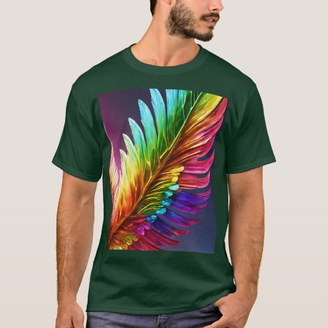 Prismatic Guardian Wings – 3D Hyper-Realistic Rain T-Shirt (Front)