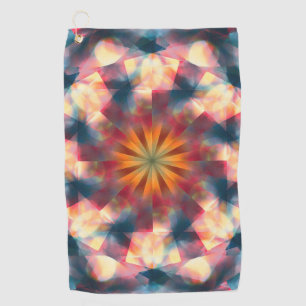 Prismatic Kaleidoscopic Psychedelic Mandala Golf Towel