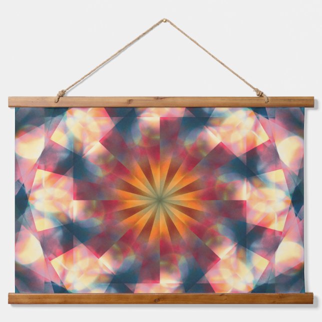 Prismatic Kaleidoscopic Psychedelic Mandala Hanging Tapestry (Front)