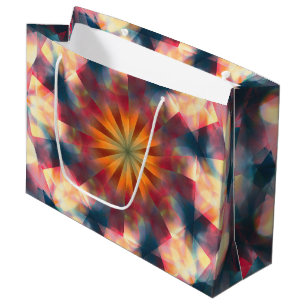 Prismatic Kaleidoscopic Psychedelic Mandala Large Gift Bag
