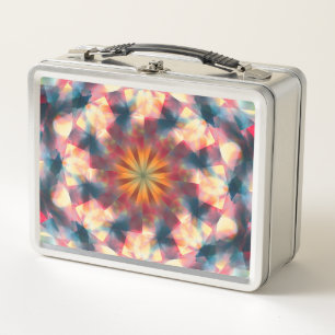 Prismatic Kaleidoscopic Psychedelic Mandala Metal Lunch Box