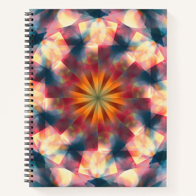 Prismatic Kaleidoscopic Psychedelic Mandala Notebook (Front)