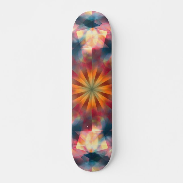 Prismatic Kaleidoscopic Psychedelic Mandala Skateboard (Front)