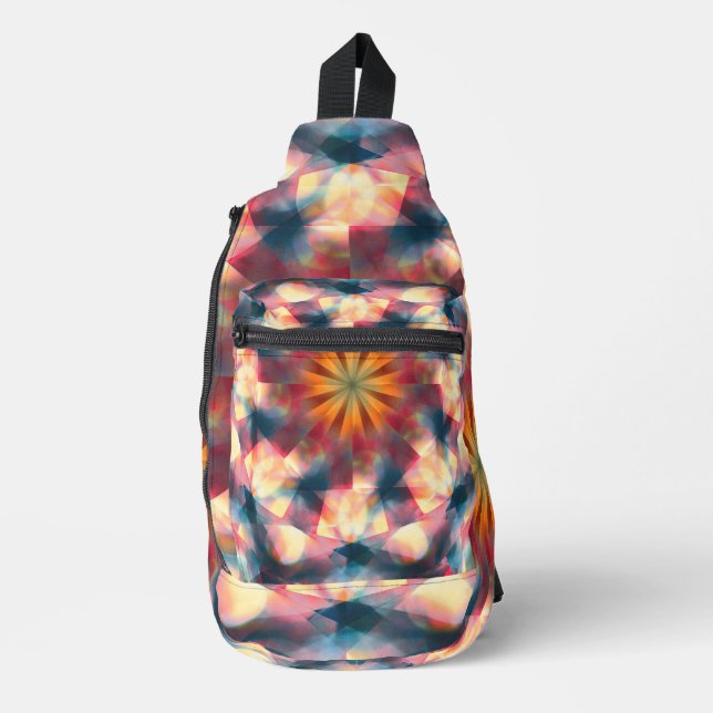 Prismatic Kaleidoscopic Psychedelic Mandala Sling Bag (Front)
