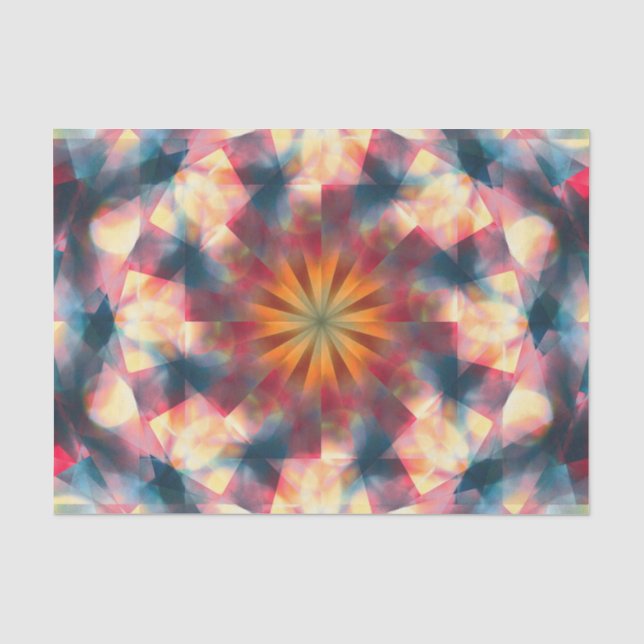 Prismatic Kaleidoscopic Psychedelic Mandala Tissue Paper (Front)
