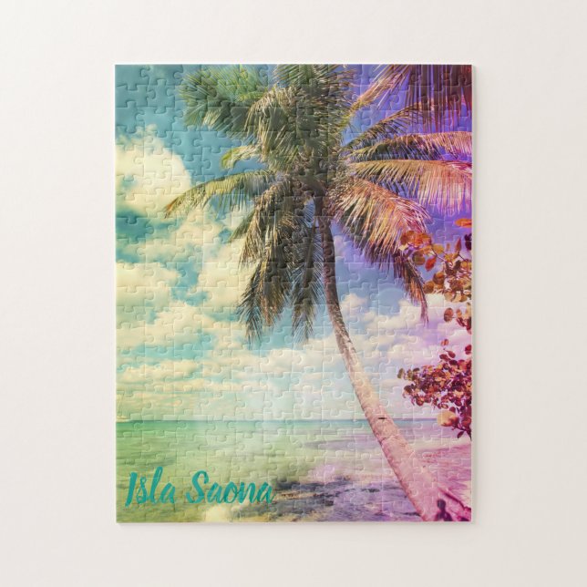 Prismatic Palm Tree on Isla Saona Jigsaw Puzzle (Vertical)