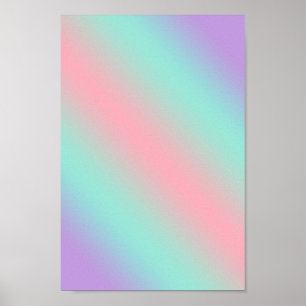 Prismatic pastel pink mint purple dream gradient poster