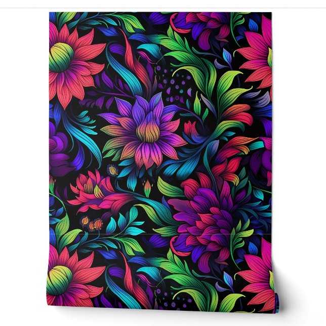 Prismatic Petalscape Botanical Wallpaper (Unrolling)