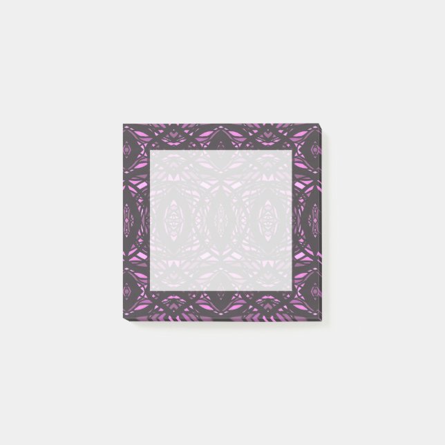 Prismatic Pink Black Abstract Acrylic Art Post-it Notes (Front)