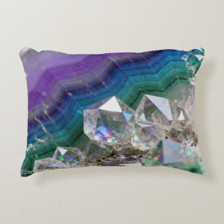 Prismatic Quartz Fusion Vibrant Crystal Design Decorative Cushion