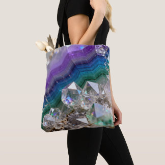 Prismatic Quartz Fusion Vibrant Crystal Design Tote Bag
